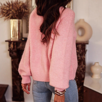 Damen elegant oversize Pullover mit Strassdetails Merchesia