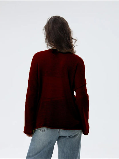 Damen Luftiger Strickpullover mit weitem Schnitt und lässigem Look Merchesia