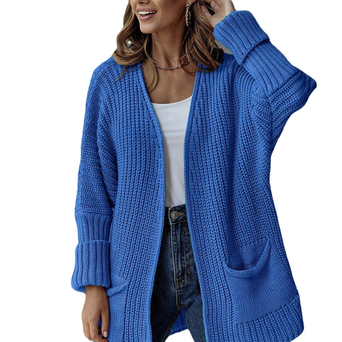 Damen Strickjacke mit strukturiertem Design und praktischen Taschen Merchesia