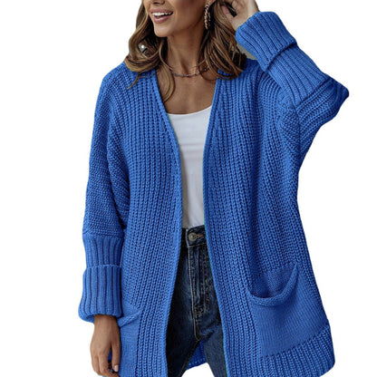 Damen Strickjacke mit strukturiertem Design und praktischen Taschen Merchesia