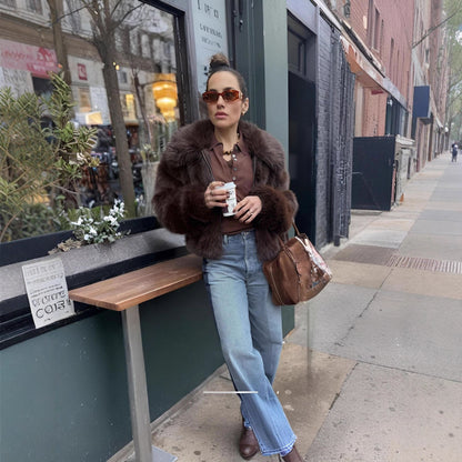 Damen Modischer Kunstpelz-Winterjacke Merchesia