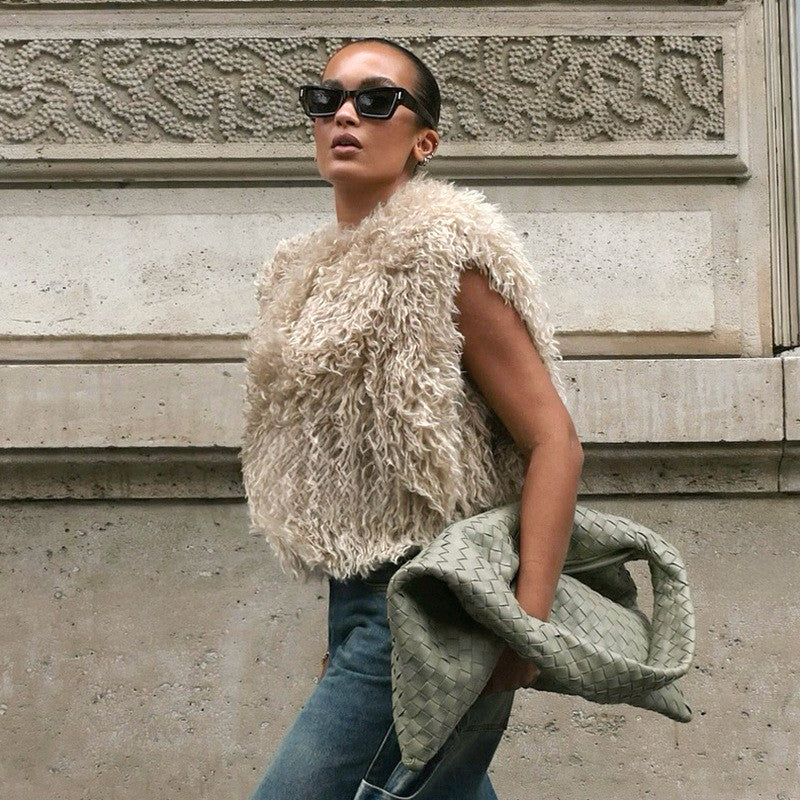 Damen Kuschelige Weste aus flauschigem Obermaterial Merchesia