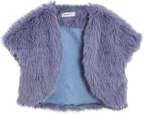 Damen Flauschige Kunstpelzweste im offenen Design Merchesia