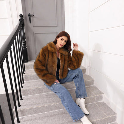 Damen Modischer Kunstpelz-Winterjacke Merchesia