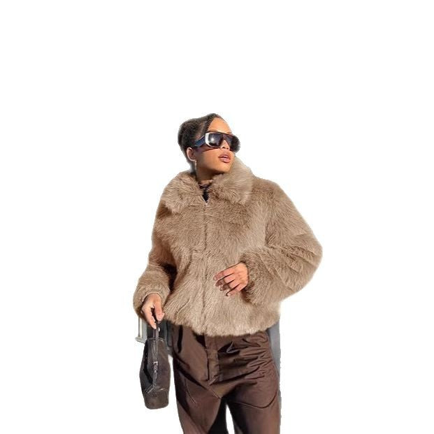 Damen Designer Kunstfelljacke Merchesia