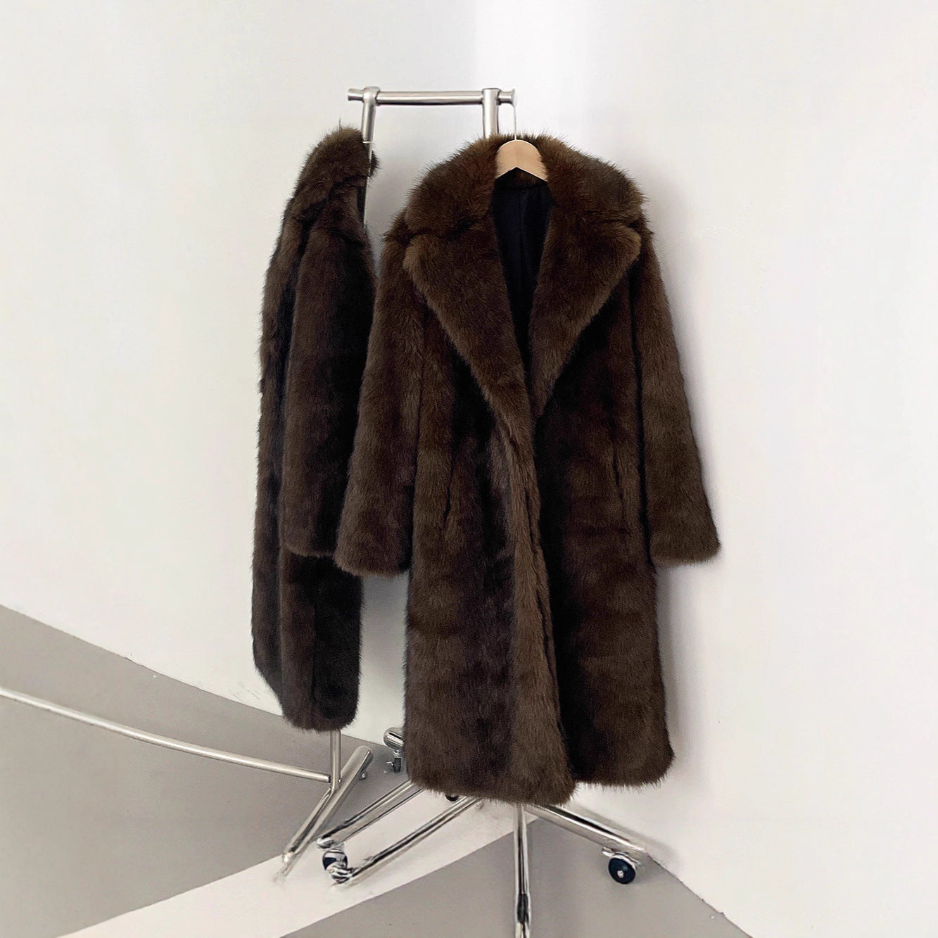 Damen Langhaarmantel für elegante Anlässe Merchesia