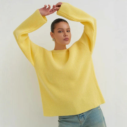 Damen Oversized Strickpullover mit strukturiertem Design und lässigem Schnitt Merchesia