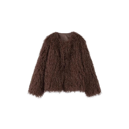 Damen Fleece-Überzieher im trendigen Bouclé-Stil Merchesia