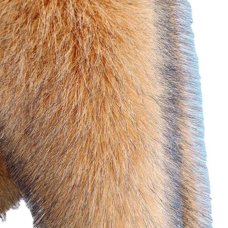 Damen Luxus Kunstfellmantel Merchesia