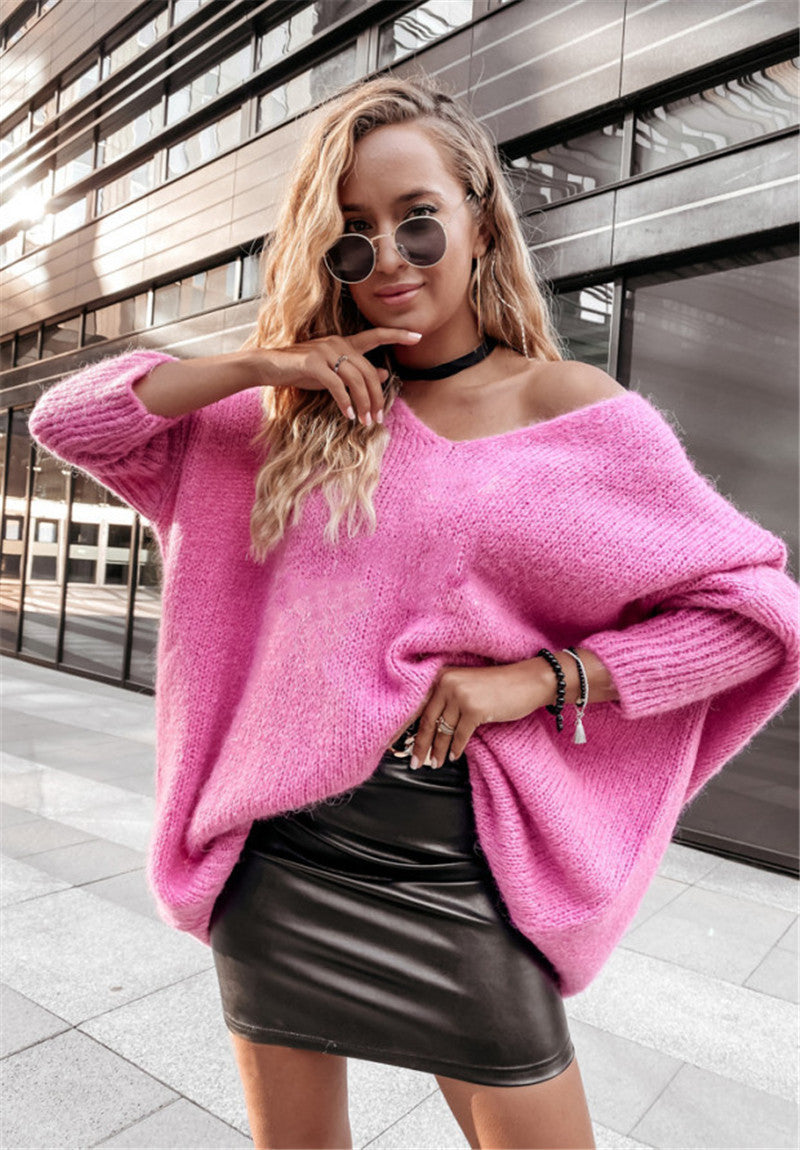 Damen Oversized Strickpullover mit asymmetrischem Design und lässigem Schnitt Merchesia