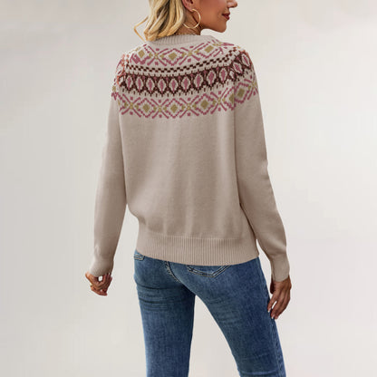 Damen Strickpullover mit trendy Muster Merchesia