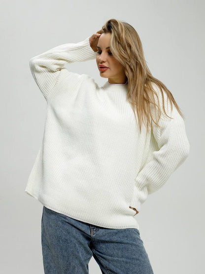 Damen Großer, lässiger Strickpullover mit strukturiertem Muster Merchesia