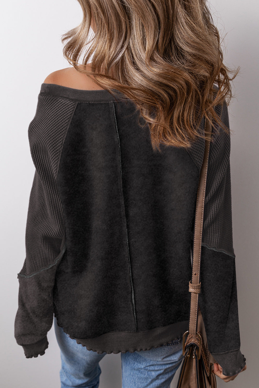 Damen lässiger Oversized-Pullover mit strukturiertem Material und weitem Schnitt Merchesia
