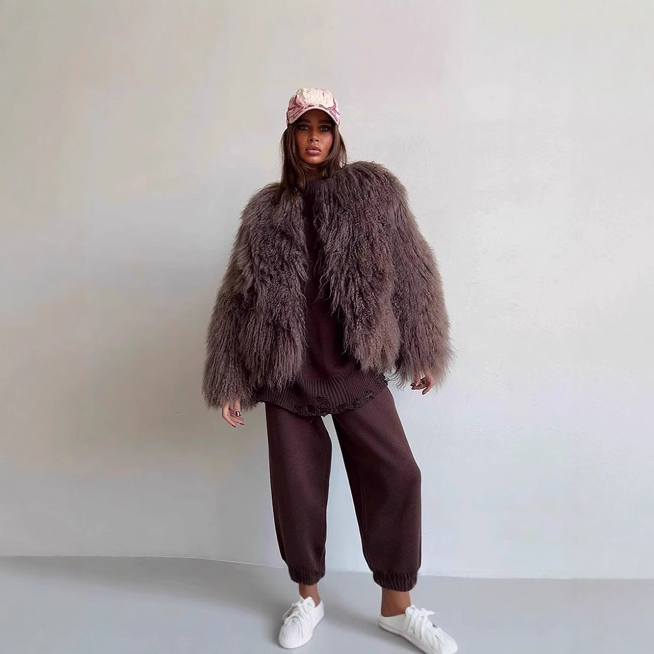 Damen Fleece-Überzieher im trendigen Bouclé-Stil Merchesia