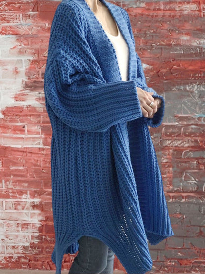 Damen Großer Strickcardigan mit offenem Schnitt und breiten Ärmeln Merchesia