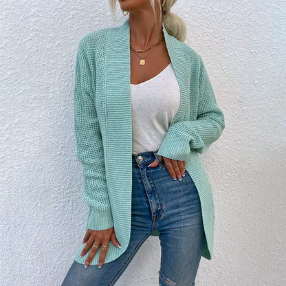 Damen Strickjacke mit lässiger Passform und offenen Taschen Merchesia