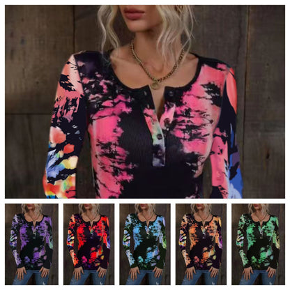 Damen Langarmshirt mit buntem Farbverlauf Merchesia