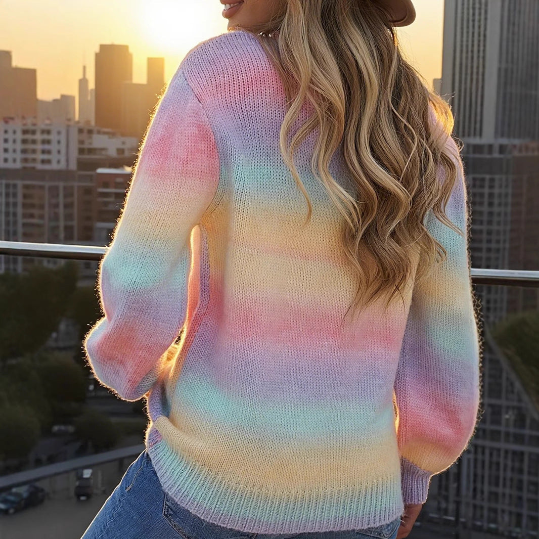 Damen modischer Pullover mit sanften Farbverlauf und relaxed Fit Merchesia