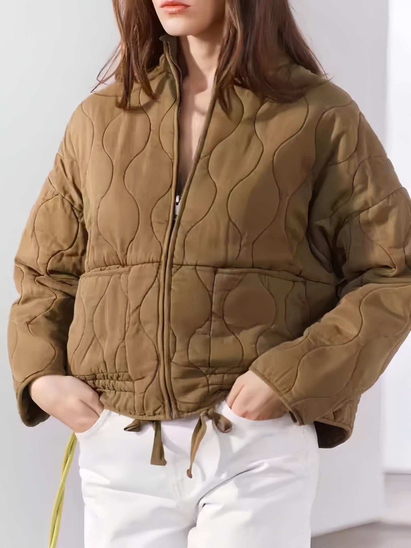 Damen gesteppte Übergangsjacke mit hohem Kragen Merchesia