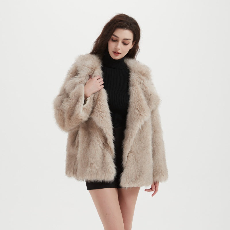 Damen Kuschliger Faux-Fur Mantel Merchesia