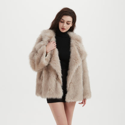 Damen Kuschliger Faux-Fur Mantel Merchesia
