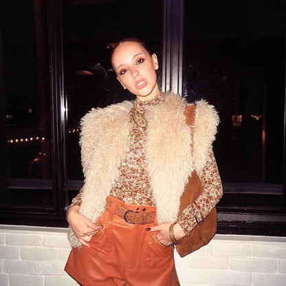 Damen Kuschelige Weste aus flauschigem Obermaterial Merchesia