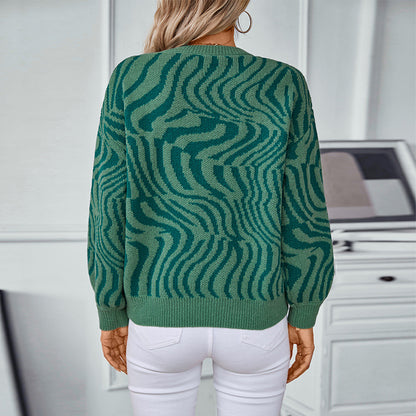 Damen modischer Strickpullover mit einzigartigem Wellenmuster Merchesia