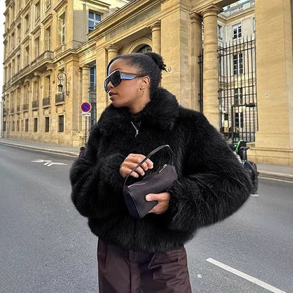 Damen Designer Kunstfelljacke Merchesia