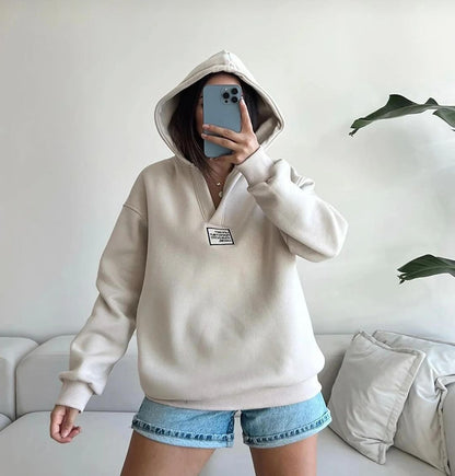 Damen gemütlicher Kapuzenpullover mit lässigem Schnitt und hochwertigen Materialien Merchesia