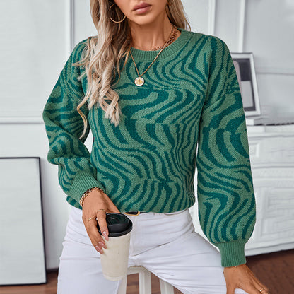 Damen modischer Strickpullover mit einzigartigem Wellenmuster Merchesia