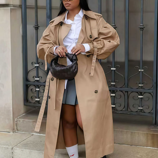 Damen eleganter Trenchcoat Merchesia