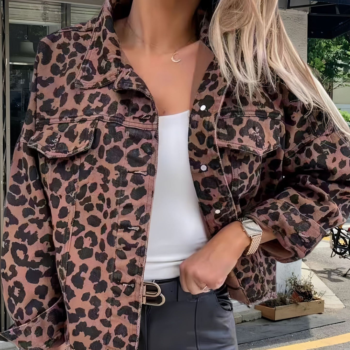 Damen Freizeitjacke im angesagten Leopardenmuster Merchesia