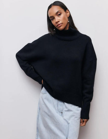 Damen Oversized Rollkragenpullover aus weichem Strick Merchesia