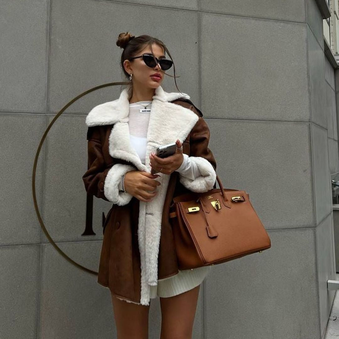 Damen modische Elegante Oversize-Mantel Merchesia