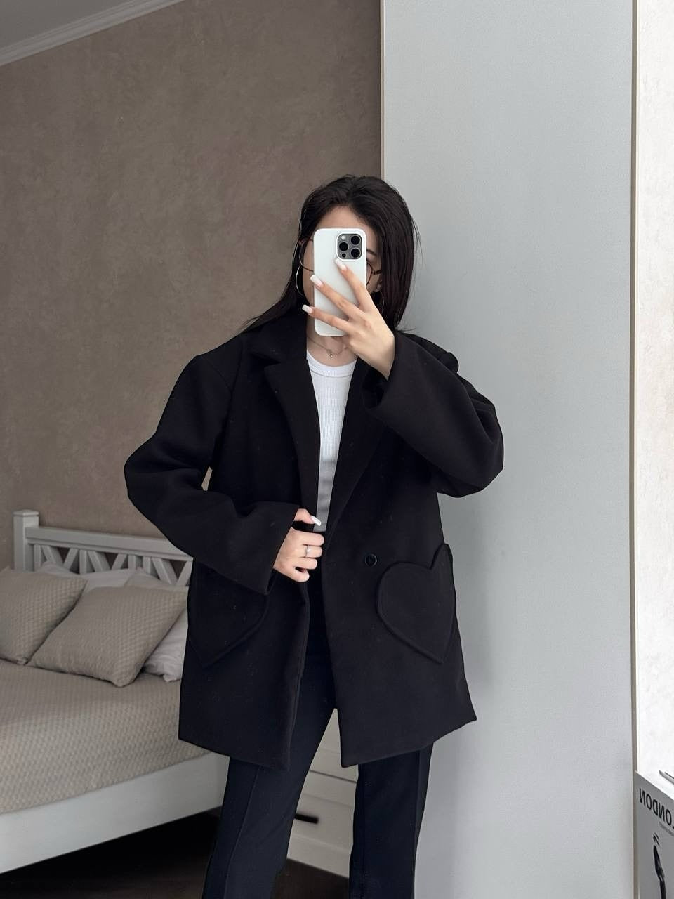 Damen modischer Oversized-Mantel mit großzügigen Taschen und Revers Merchesia