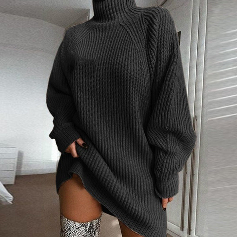 Damen Großer, Oversized Pullover mit Stehkragen Merchesia