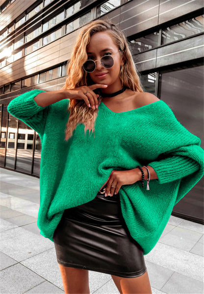 Damen Oversized Strickpullover mit asymmetrischem Design und lässigem Schnitt Merchesia