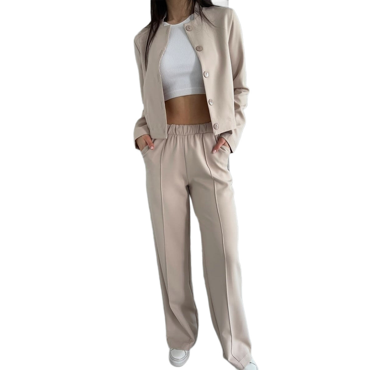 Damen Modischer und bequemer Cardigan mit hoher Taille Merchesia