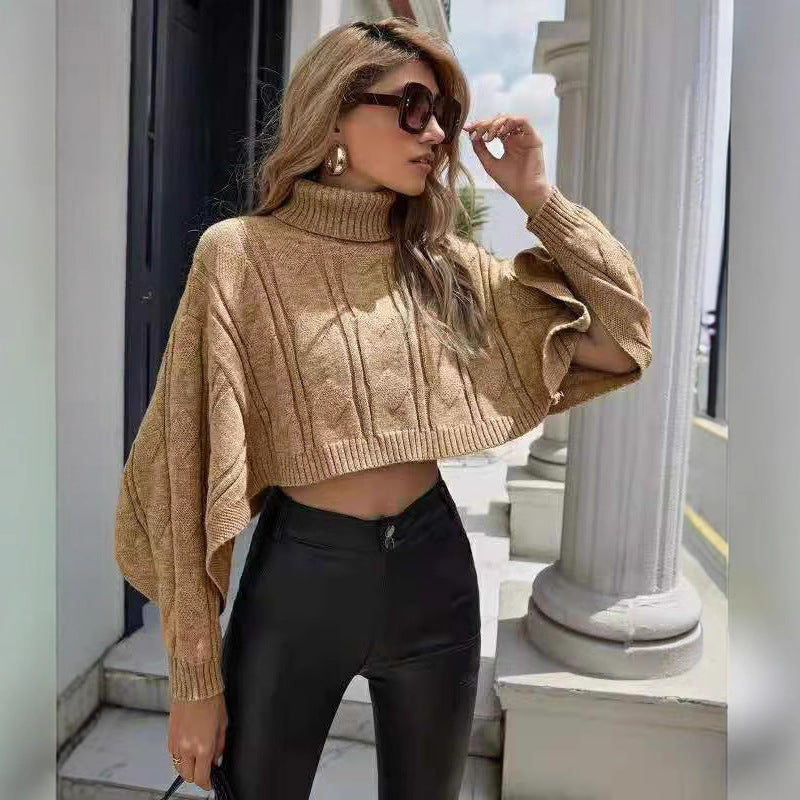 Damen Kuscheliger Pullover mit hohem Kragen und großzügigem Schnitt Merchesia