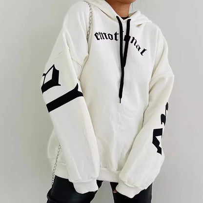 Damen Oversized Kapuzenpullover mit grafischem Print Merchesia