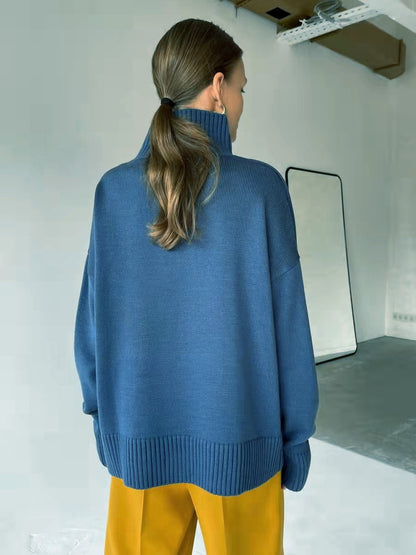 Damen eleganter Rollkragenpullover aus feinem Strick Merchesia