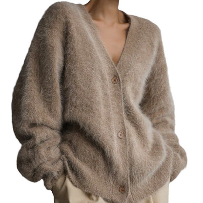 Damen Kuscheliger Cardigan aus feinem Mohair Merchesia