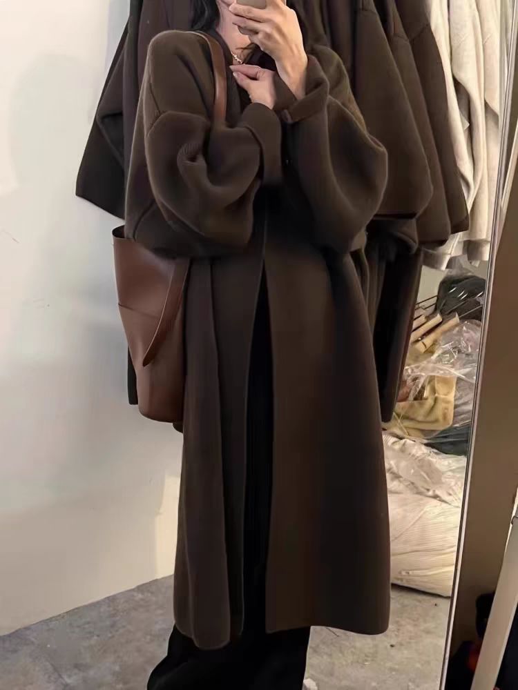 Damen Lässiger Strickpullover mit drapiertem Design und praktischer Taillierung Merchesia