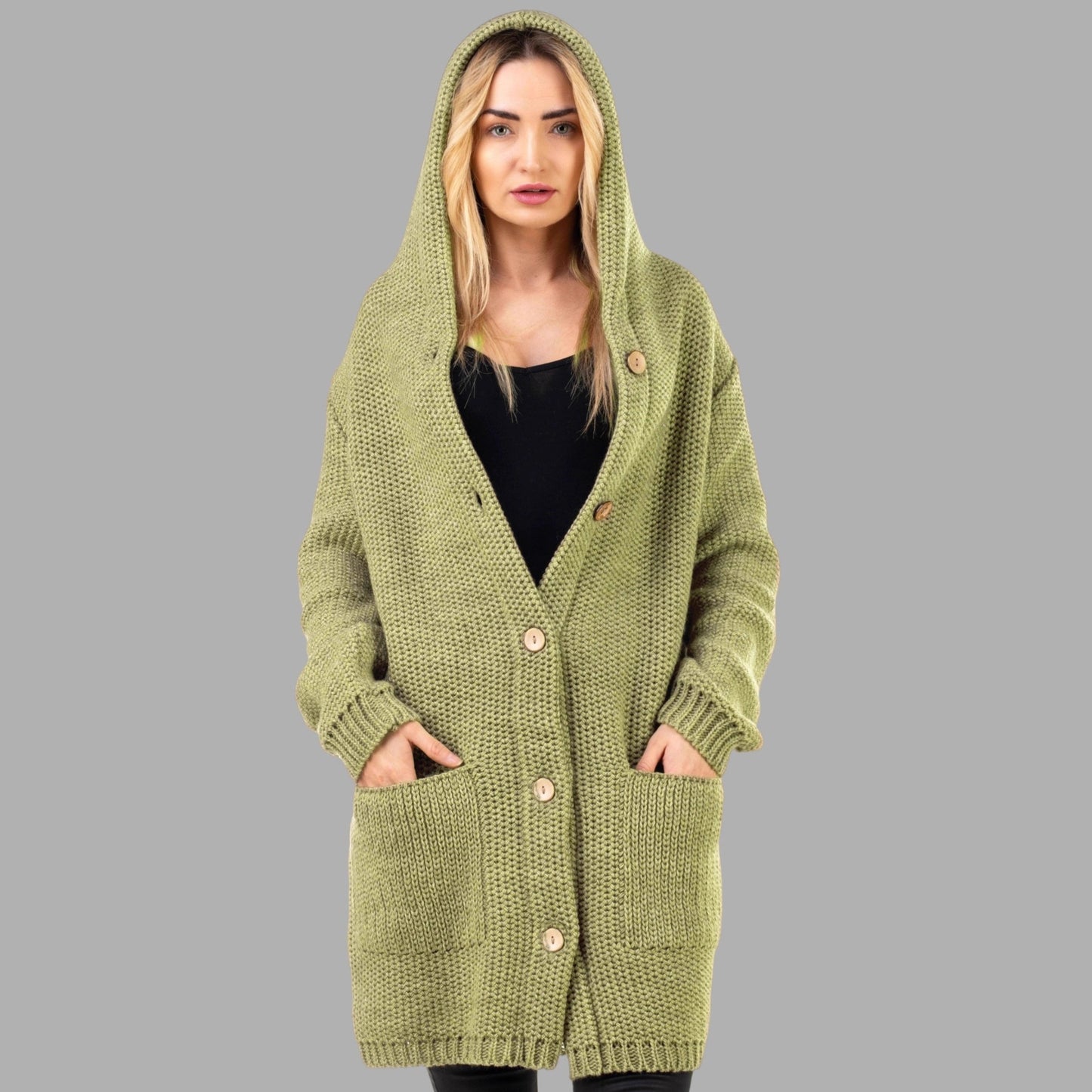 Damen Strickmantel mit hochwertigem Material und praktischen Taschen Merchesia