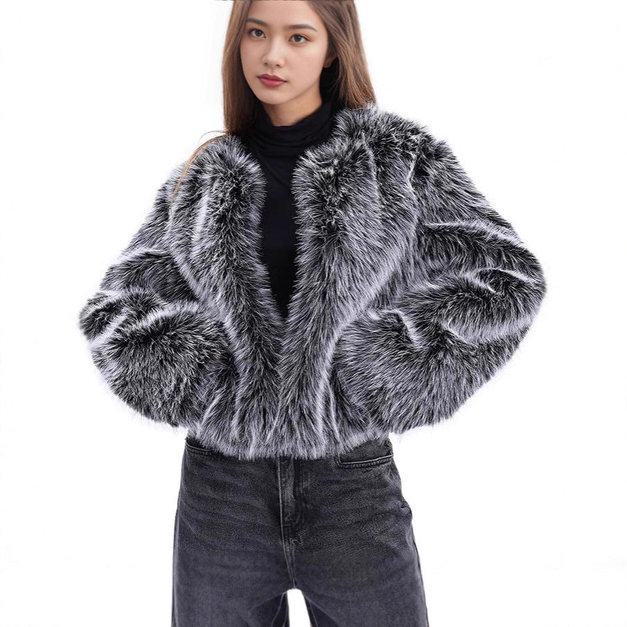 Damen Fleece-Kurzmantel Merchesia