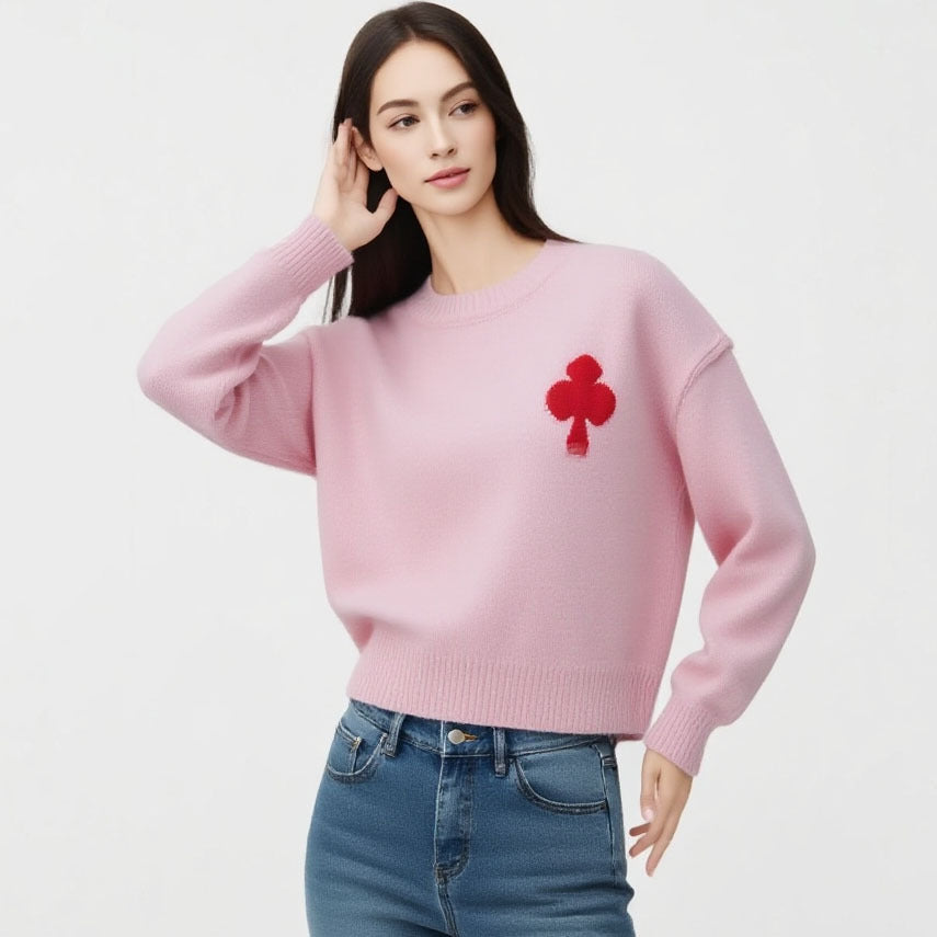 Damen Kuscheliger Pullover mit dekorativem Motiv Merchesia