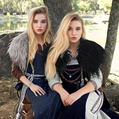 Damen Eleganter Kunstpelzkragen mit kunstvollen Verzierungen Merchesia