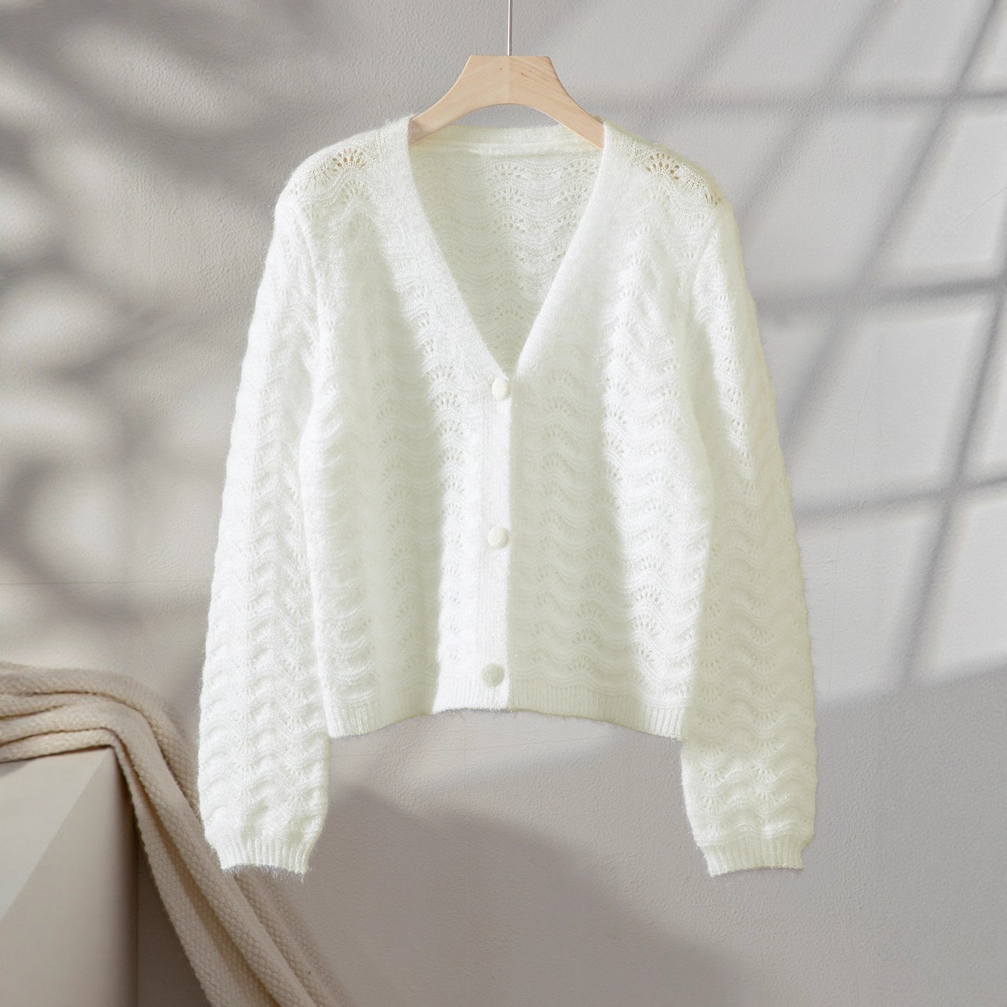 Damen Strickjacke mit Wellendesign Merchesia