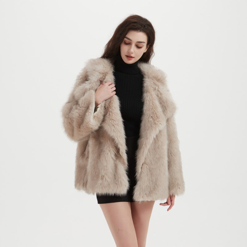 Damen Kuschliger Faux-Fur Mantel Merchesia