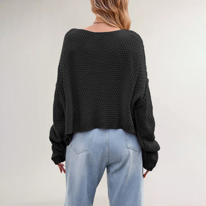 Damen Strickpullover mit strukturiertem Zopfmuster Merchesia